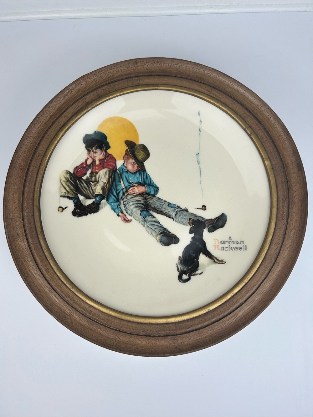 SALE! Gorham Norman Rockwell Fall Disastrous Daring Plate Framed Limited Edition